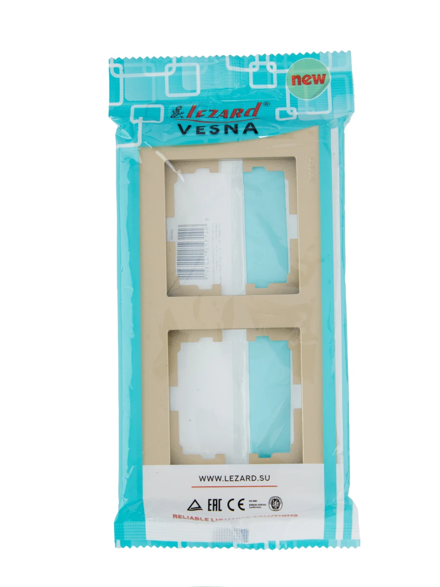 VESNA Рамка 2-я горизонтальная золото LEZARD 742-3600-147 - Вид №4