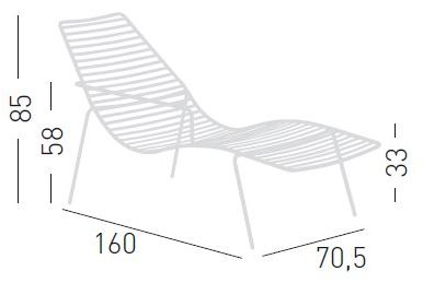 GABER Садовая кушетка из окрашенного металла с подлокотниками Link sun-id-1511187 - Вид №4