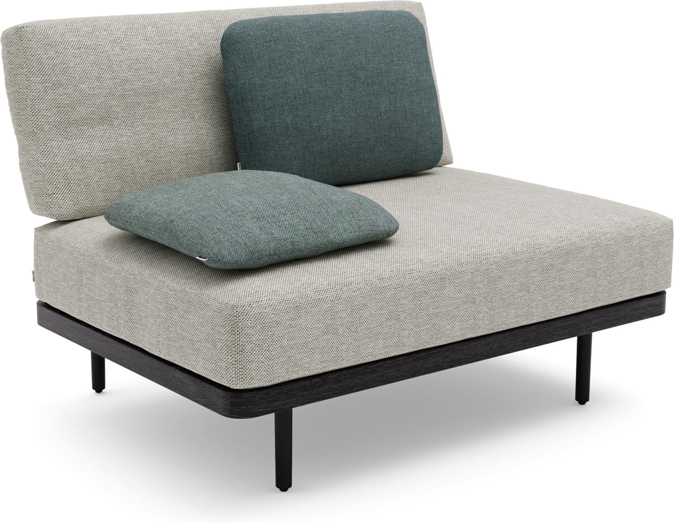 Большое среднее сиденье из teakа неро черный Manutti Flex MNST514