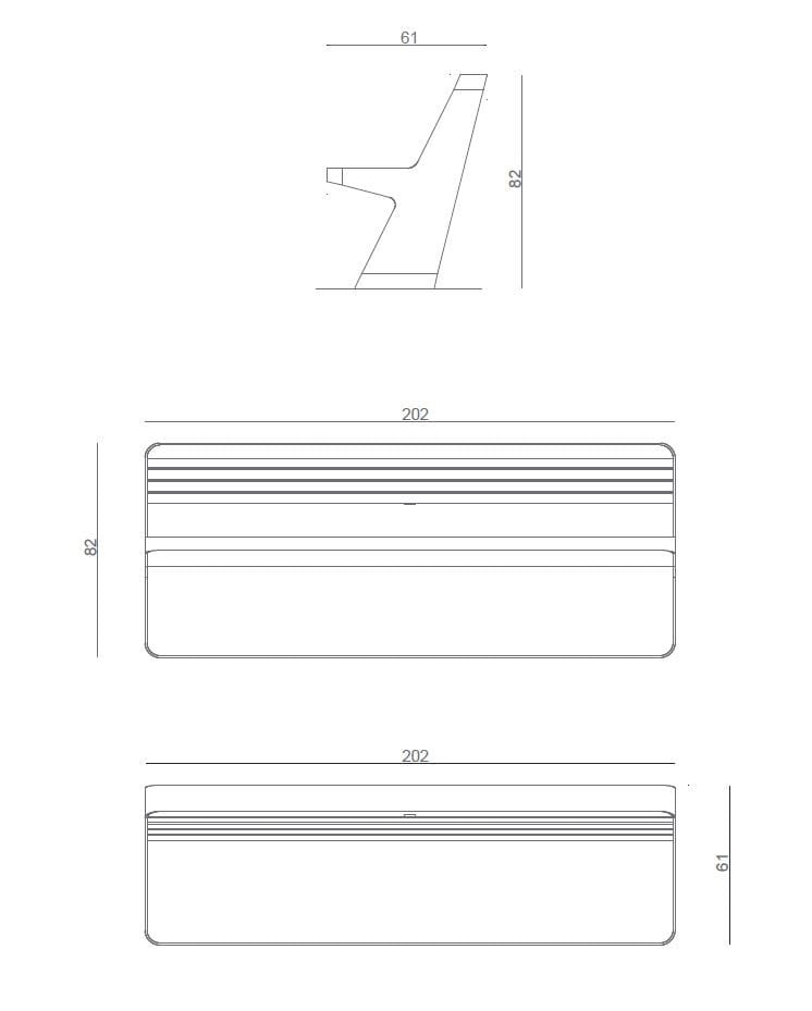 Скамья со спинкой Viscio Urban Design FLUENS A ARCH-00150880 - Вид №2