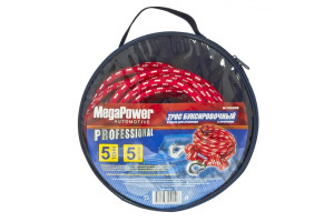 16257853 Буксировочный трос PREMIUM 5000 кг, 5 м, с крюками, в чехле M-75505B Megapower