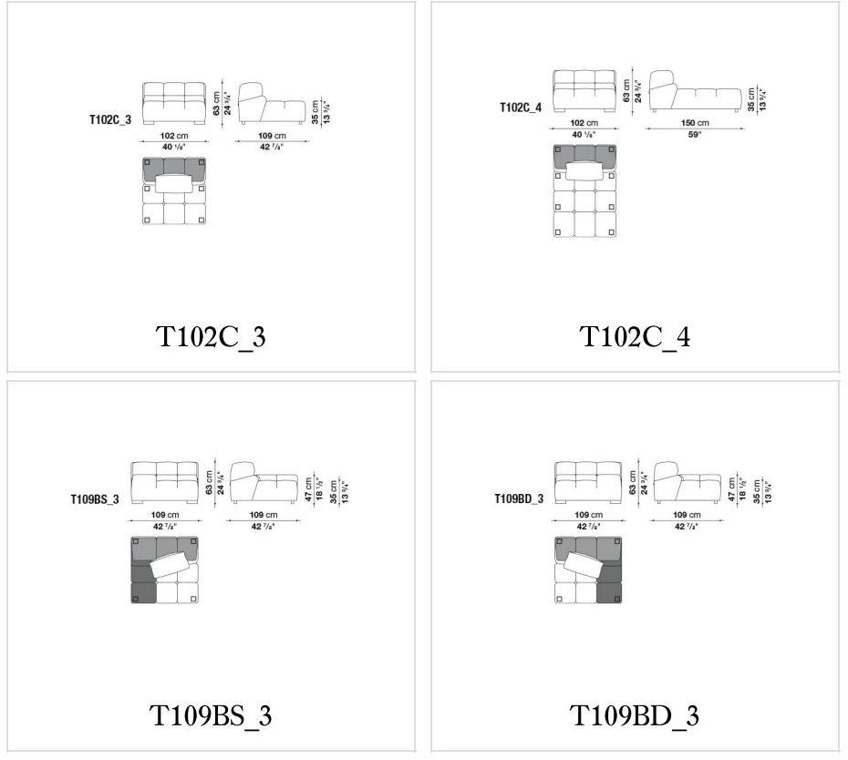 B&B Italia Модульный угловой диван из ткани Tufty time sun-id-1478935 - Вид №12