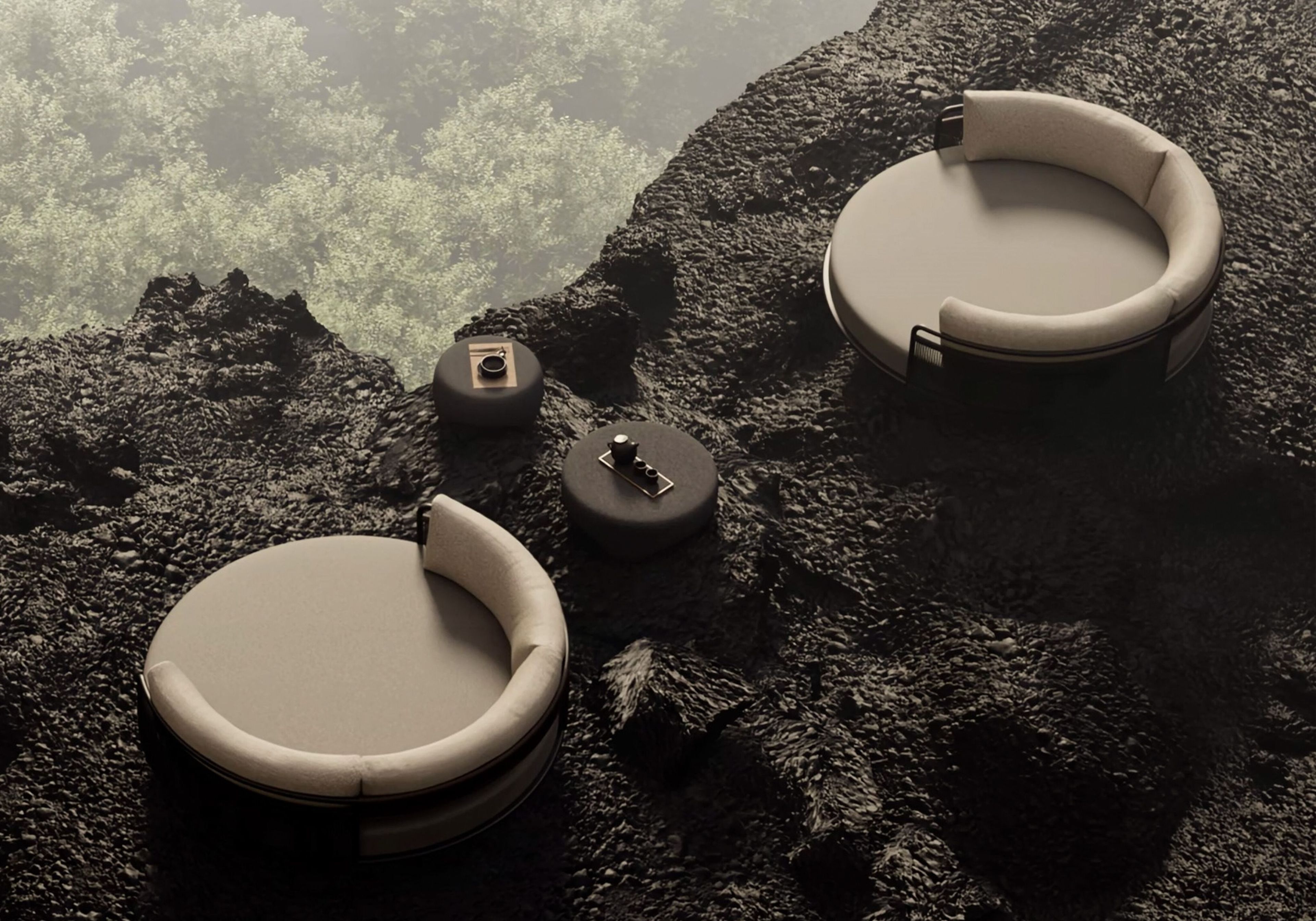 Ткань круглая Садовая кровать SNOC ссылка ARCH-00047711 - Вид №2