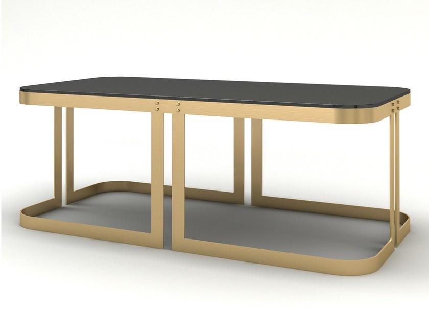 MARIONI Низкий прямоугольный журнальный столик из латуни Clark sun-id-1505487 - Вид №1