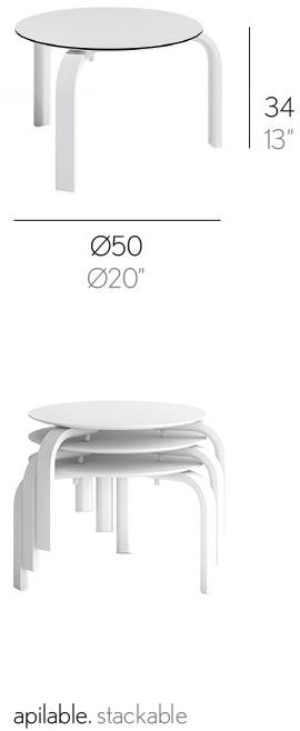 GANDIABLASCO Круглый садовый столик Stack sun-id-1440907 - Вид №6