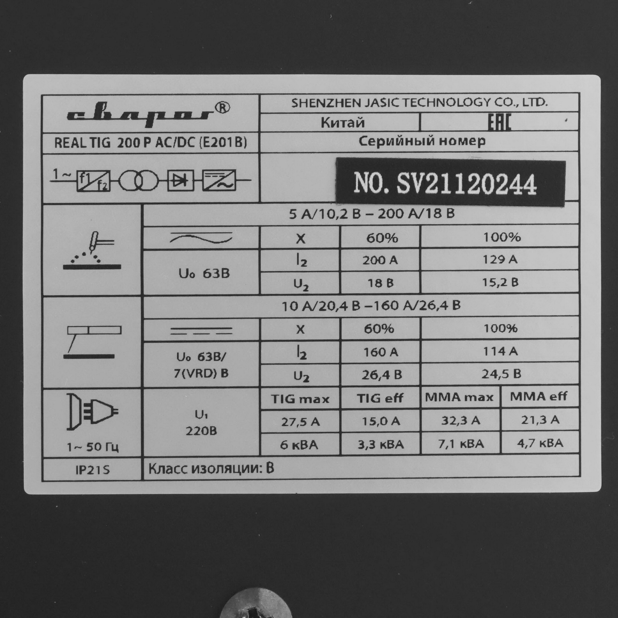 Сварочный аппарат Сварог REAL TIG 200 P AC/DC (E201B) 9938009 STDN-0121190 - Вид №4