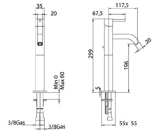750320SN02LW Смеситель Bandini Ice Cube Santreyd - Вид №1