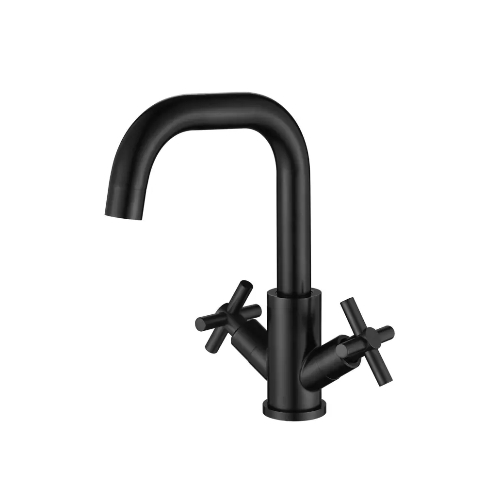 Смеситель для раковины Esko К26В2 двухвентильный цвет черный STLM-2152384