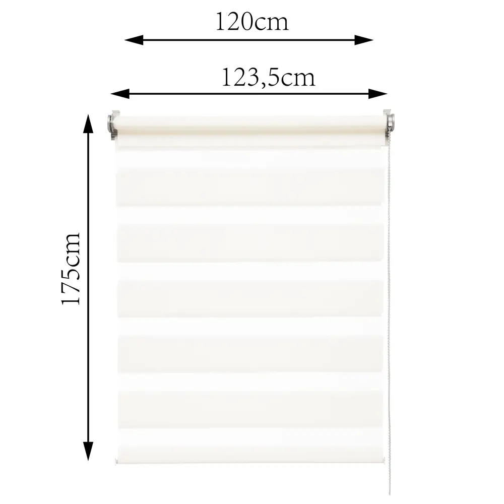 82688362 Штора рулонная день-ночь Inspire Moscou 120x175 см белая White 0 STLM-0034042 - Вид №3
