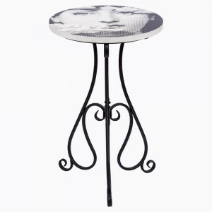 Кофейный столик круглый черно-белый с рисунком 50 см "Седьмое небо" Fornasetti BYOBJECT FORNASETTI 014305 Белый;черный