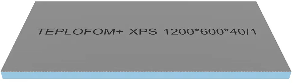 91762858 Конструкционная панель XPS Teplofom+ 1200x600x40мм 0.72м² односторонний слой STLM-1016167