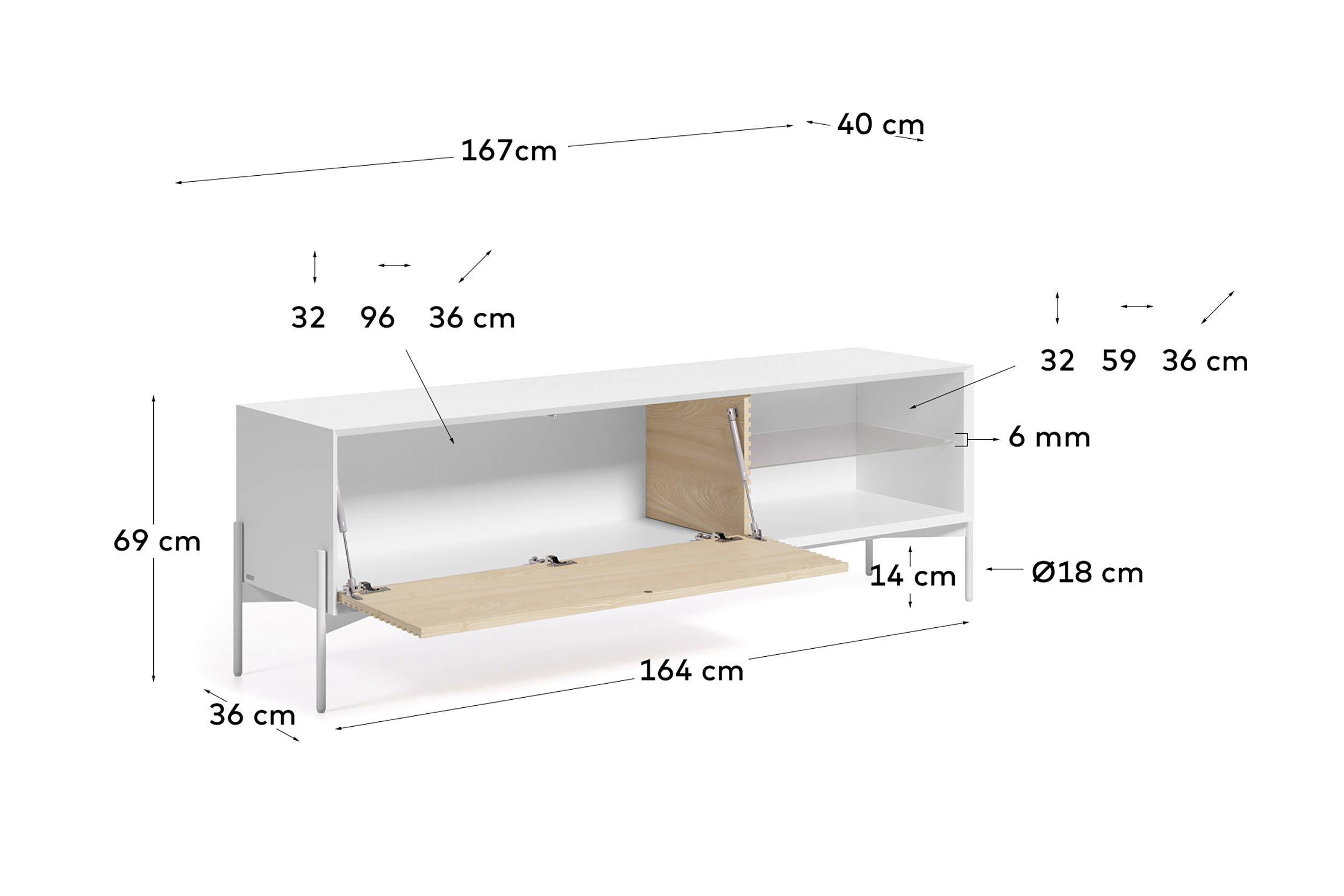 2000983239501 TV тумба LA FORMA Marielle  - Вид №4