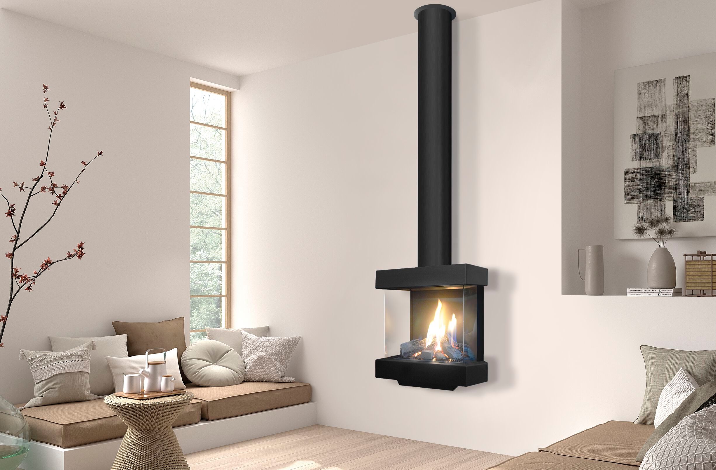 Настенный газовый камин с тройным фасадом ITALKERO SORRENTO ARCH-00141284 - Вид №4