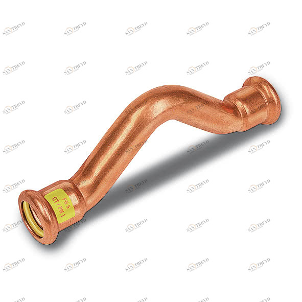 11008515 SANHA 10085 пресс-фитинг газ, медь, обводное колено ВПр-ВПр 15 мм 