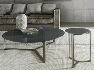 Casamilano Низкий круглый стеклянный журнальный столик с металлической конструкцией Arne