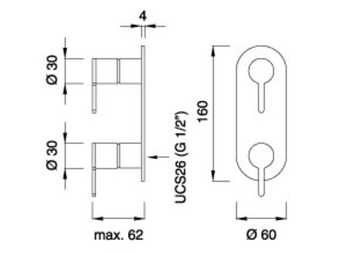 Душ в сборе с термостатическим смесителем и переключателем CEADESIGN INNOVO ARCH-00006977 - Вид №1