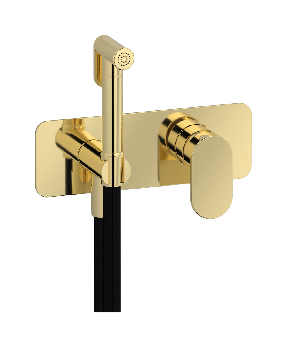 Внешние части гигенического душа со смесителем. WE ARE IB k2706ii Pale Gold K2