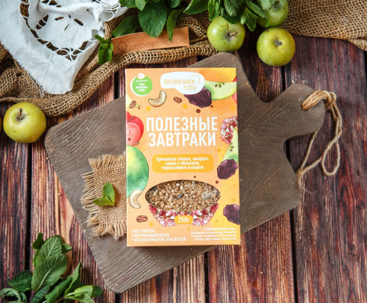 6065 Гречневые хлопья с яблоками_250 г. Вкусляндия 