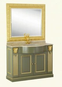 Комплект мебели MIGLIORE Ravenna 120 см без пенала, цвет олива, декор золото