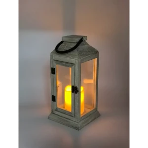 89380291 Электрогирлянда - фигура Фонарь со свечкой для дома 1 лампа 38 см бежевый STLM-1494090