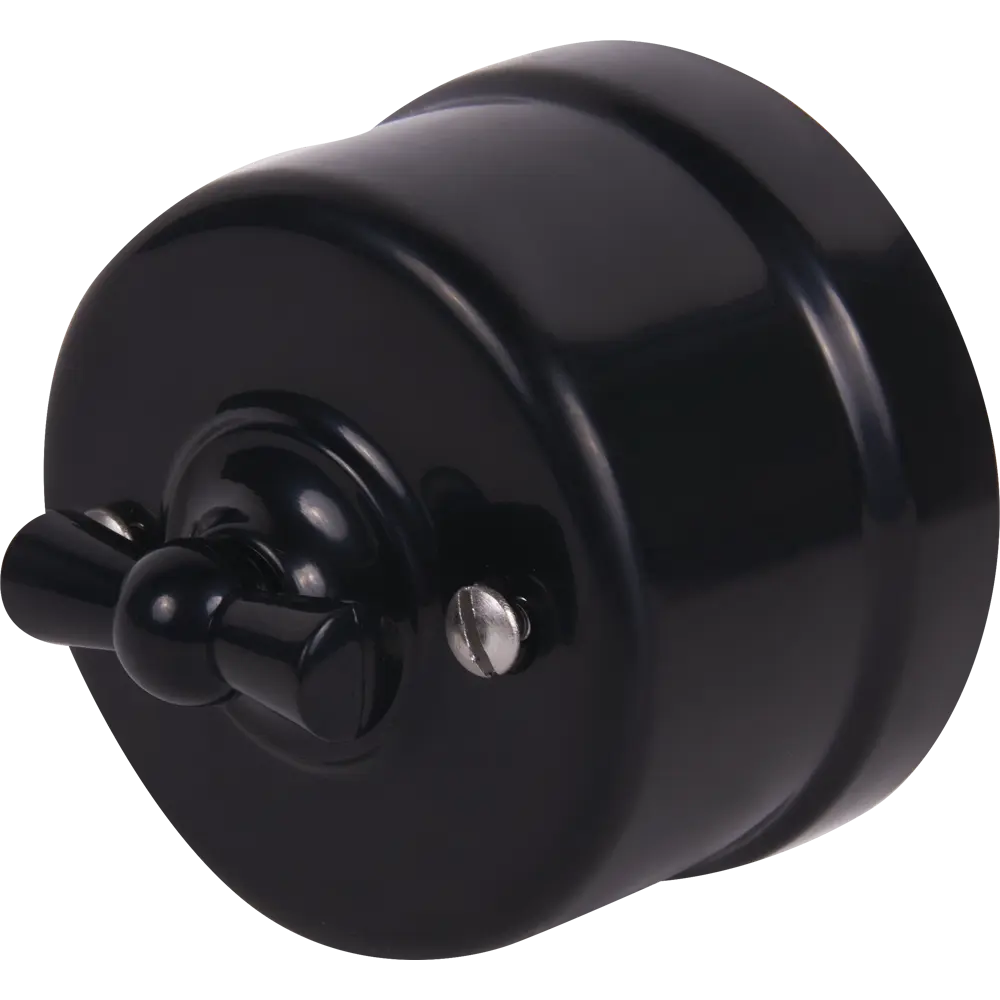 ELECTRALINE Bironi - поворотный выключатель в стиле ретро, черный глянец 82063839 STLM-0018569