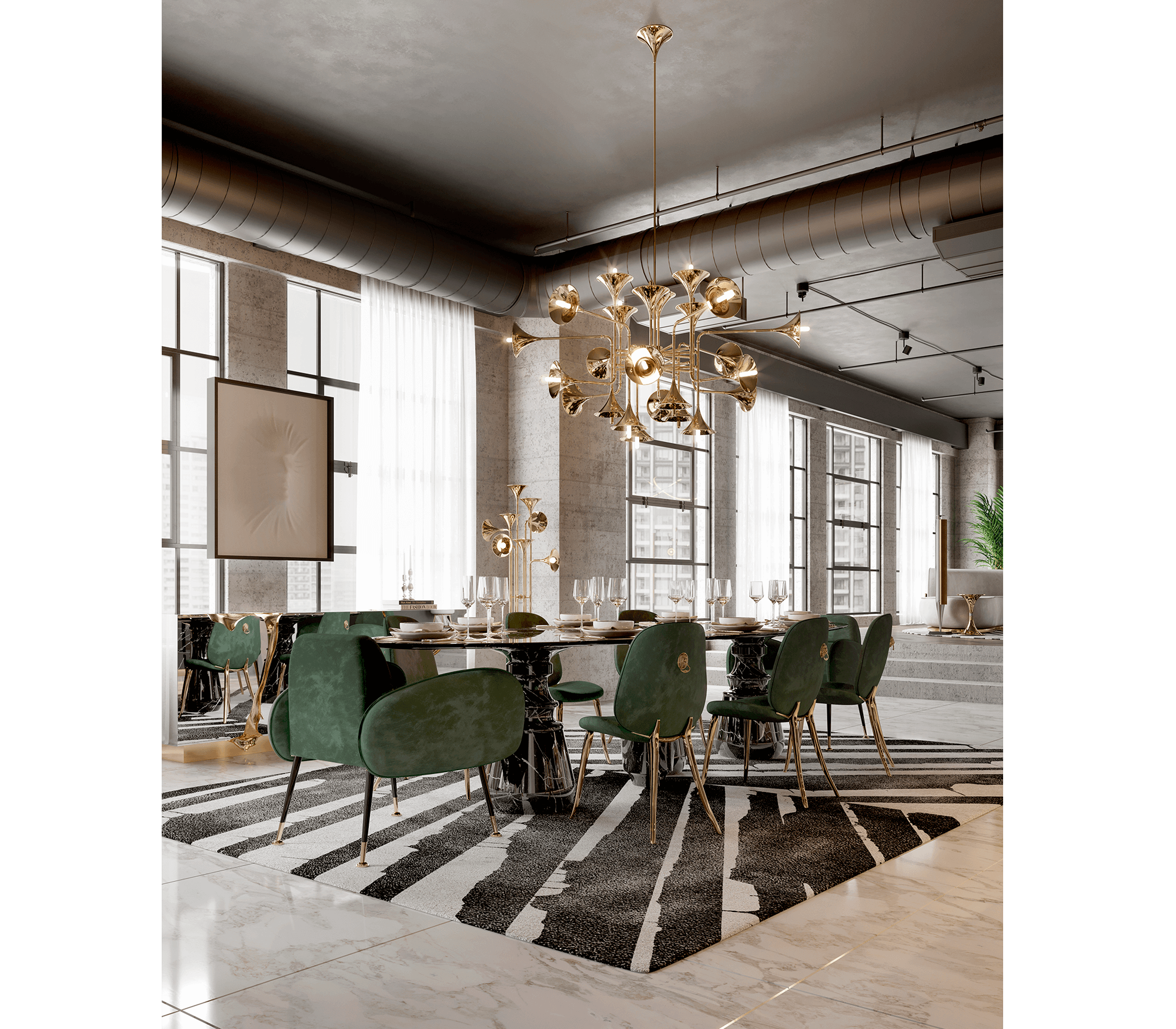 0-127 Обеденный стол Pietra oval xl nero marquina  Boca Do Lobo  - Вид №7