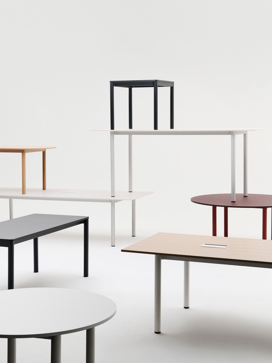 Круглый стол с алюминиевыми или твердыми дубовыми ножками Hay пристройка ARCH-00070353 - Вид №6