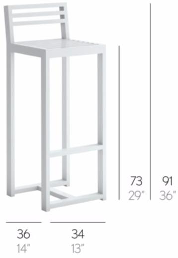 GANDIABLASCO Табурет высокий алюминиевый со спинкой Dna sun-id-1403446 - Вид №6