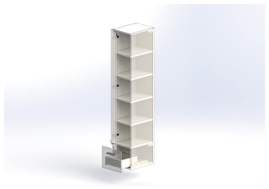 Шкаф-пенал для ванной Aquanet Верона 30 черный (подвесной) 00175391 - Вид №3