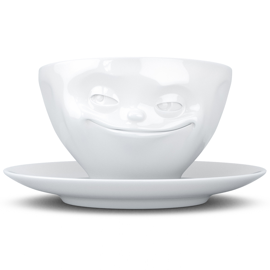 T01.41.01 Чайная пара tassen grinning 200 мл белая Tassen by FIFTYEIGHT PRODUCTS 
