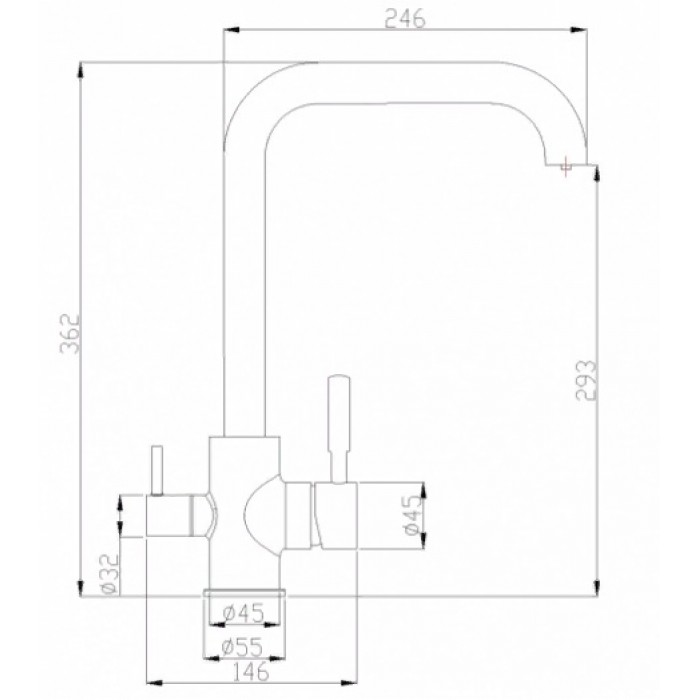 Steel Hammer SH 715 SATIN Смеситель для кухни Zorg 362x246  - Вид №2