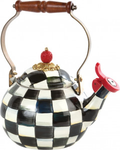 10623717 Mackenzie-Childs Чайник со свистком 2л Courtly Check D14xH21.6 Сталь
