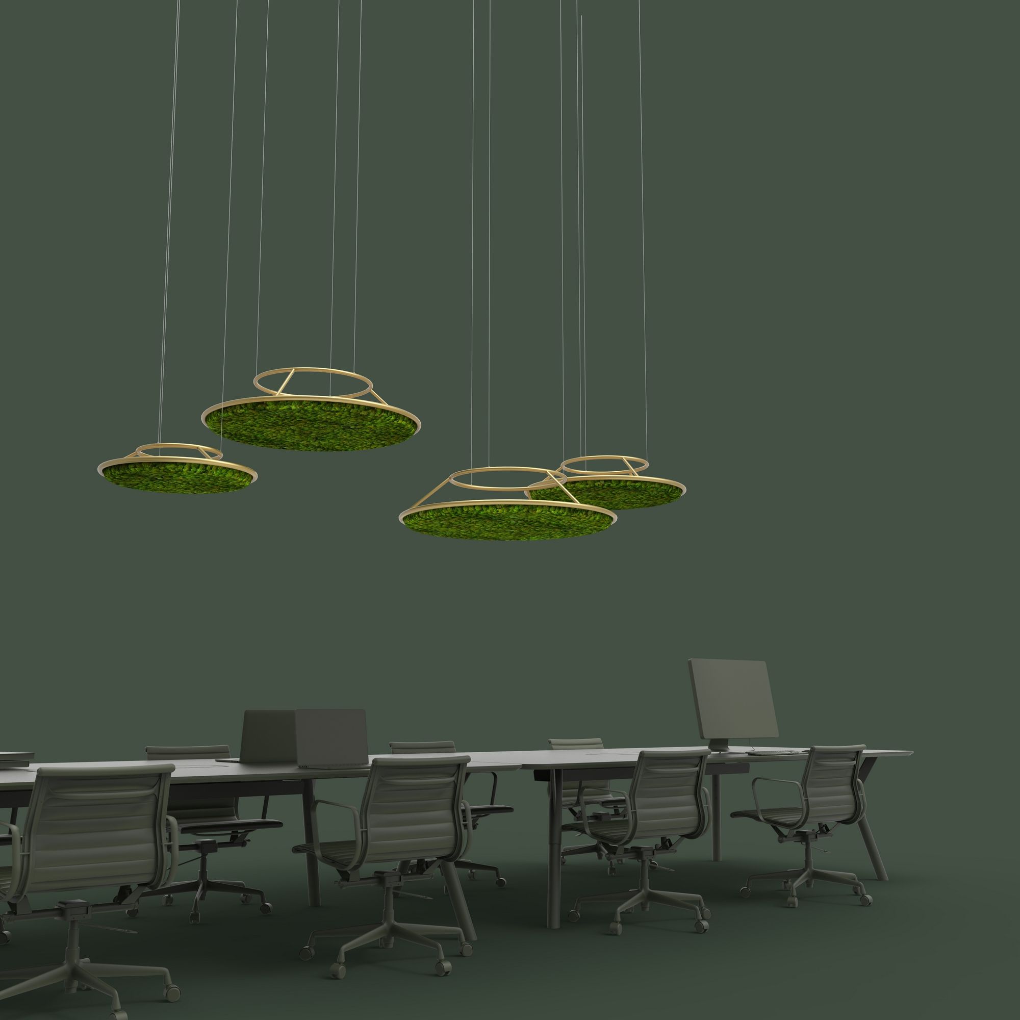 Акустическая подвесная панель в стабилизированных растениях GREENMOOD G-Line ARCH-00025035 - Вид №1