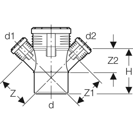 GEBERIT 390.469.14.1 Крестовина Geberit Silent-PP 45°  - Вид №3