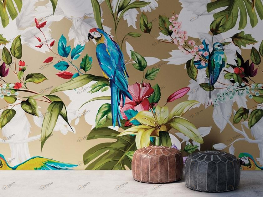 YO2 Обои на флизелиновой основе с тропическим эффектом металлик Tropical screens sun-id-1403271