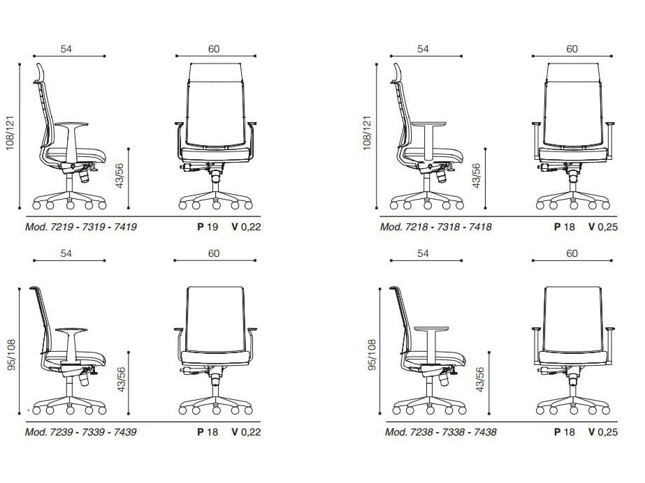 5-спицевое вращающееся офисное кресло с колесами Ares Line Zero7 ARCH-00059858 - Вид №3