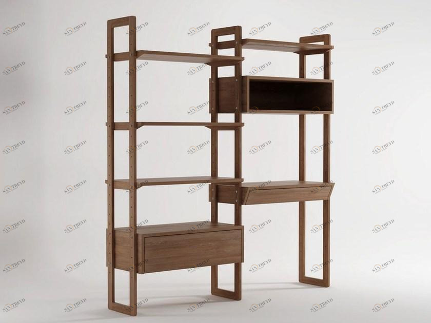 KARPENTER Открытый деревянный книжный шкаф с ящиками K/wsu sun-id-1478490