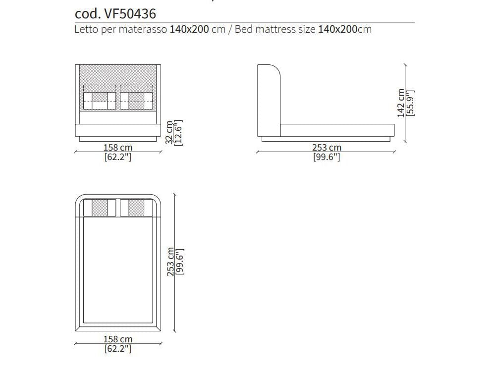 Кожаная мягкая кровать Vittoria Frigerio BELLINI HIGH ARCH-00143203 - Вид №2