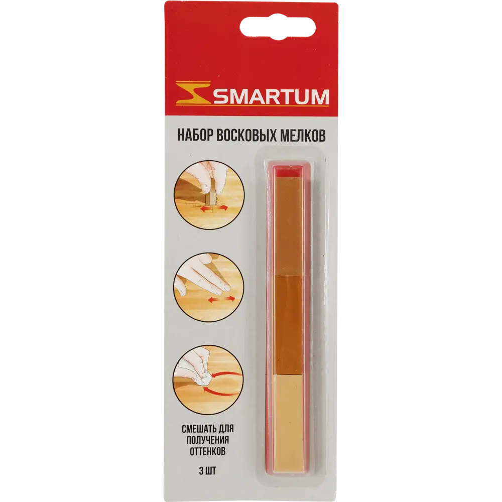 SMARTUM Набор восковых мелков для реставрации деревянных поверхностей, 3 шт 82459587 STLM-0027619