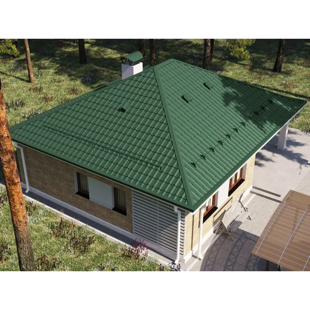 Металлочерепица 0.5 мм ГОСТ 3600x1180 мм RAL 6005 зеленый 89334782 STLM-2137964 Grand Line  - Вид №4