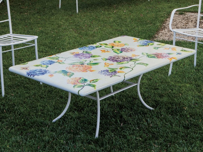 Садовый стол из фаянса и нержавеющей стали DOMIZIANI классический ARCH-00005603