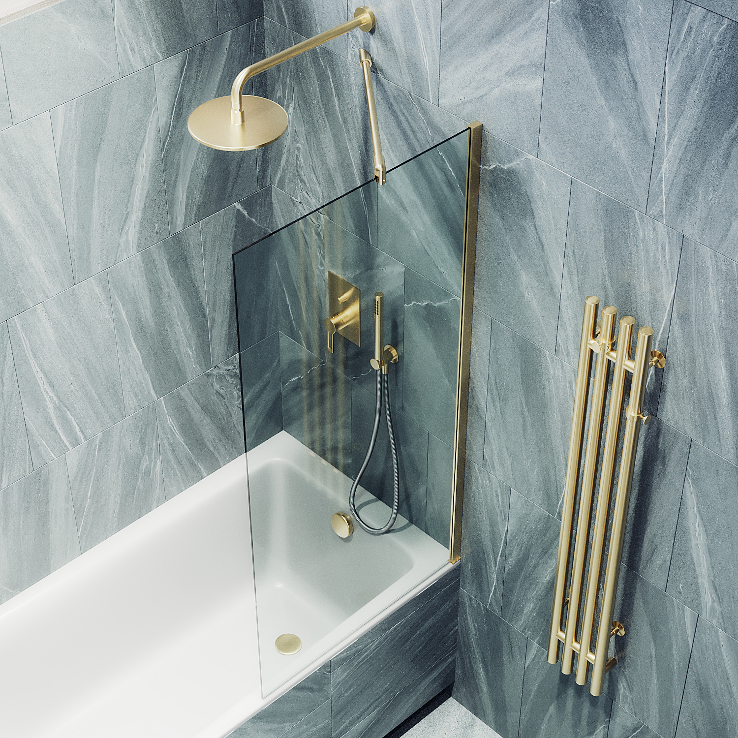 ST-64-3ш Душевое ограждения на борт вынны Public Steel Россия 