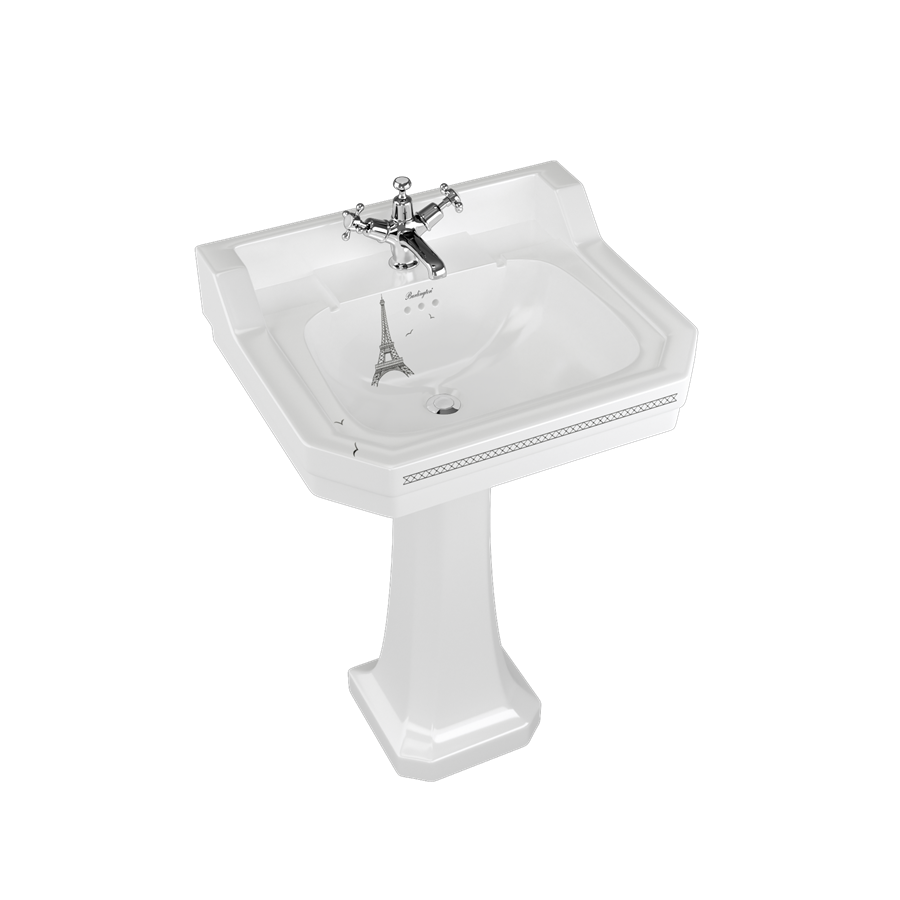 Burlington Bespoke Раковина Bespoke Paris в эдвардианском стиле 56 см со стандартной подставкой с 2-мя отверстиями под смеситель B4 2TH PAR P1 