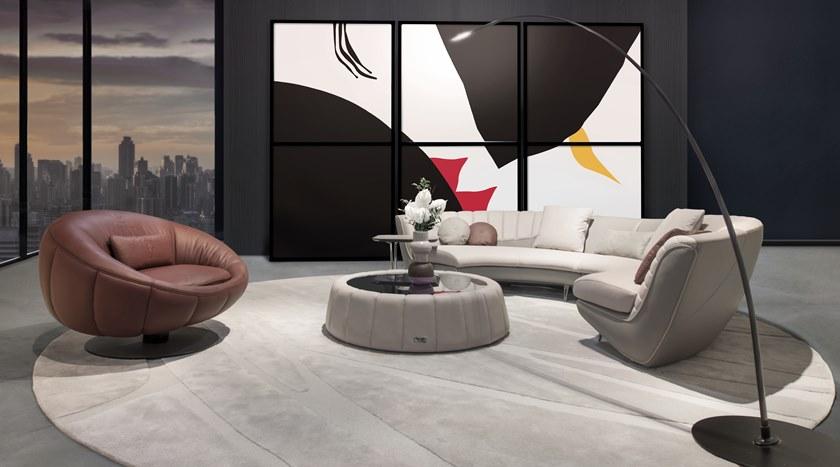 Tonino Lamborghini Casa Изогнутый кожаный диван Toledo sun-id-1386664 - Вид №2