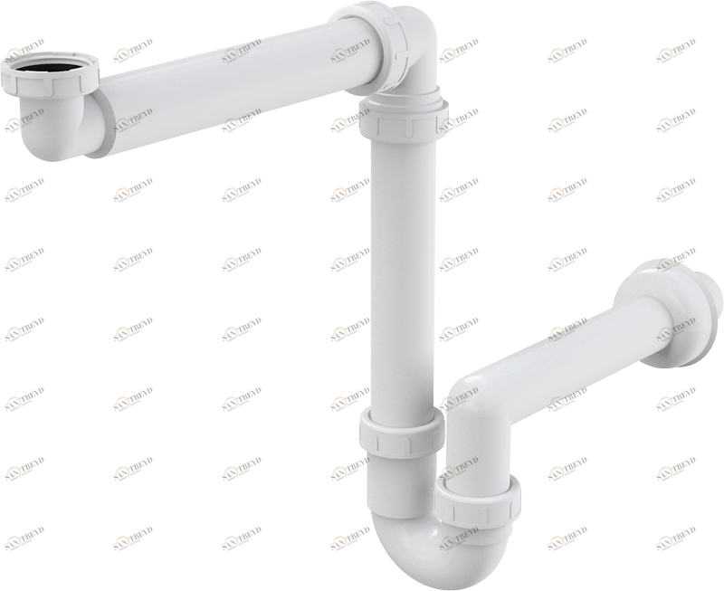 Cифон для умывальника экономящий пространство с накидной гайкой 5/4" ALCAPLAST A434