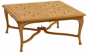 ASTELLO Квадратный садовый журнальный столик из тика Fleur de lys