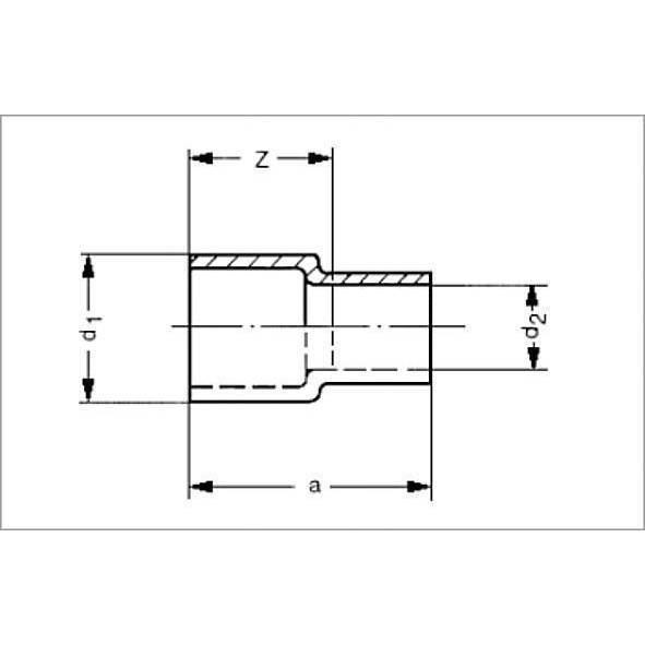 152434032 SANHA 5243 переходник редукционный, ВП-НП, медь 40ax32 мм  - Вид №1