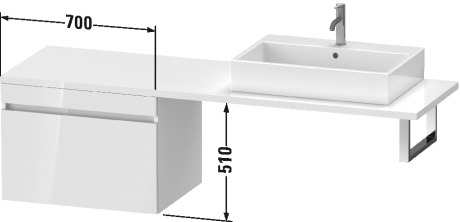 DS535401818 Шкафчик для консоли DuraStyle #DS5354 700 x 548 мм Белый матовый, декор Duravit - Вид №2