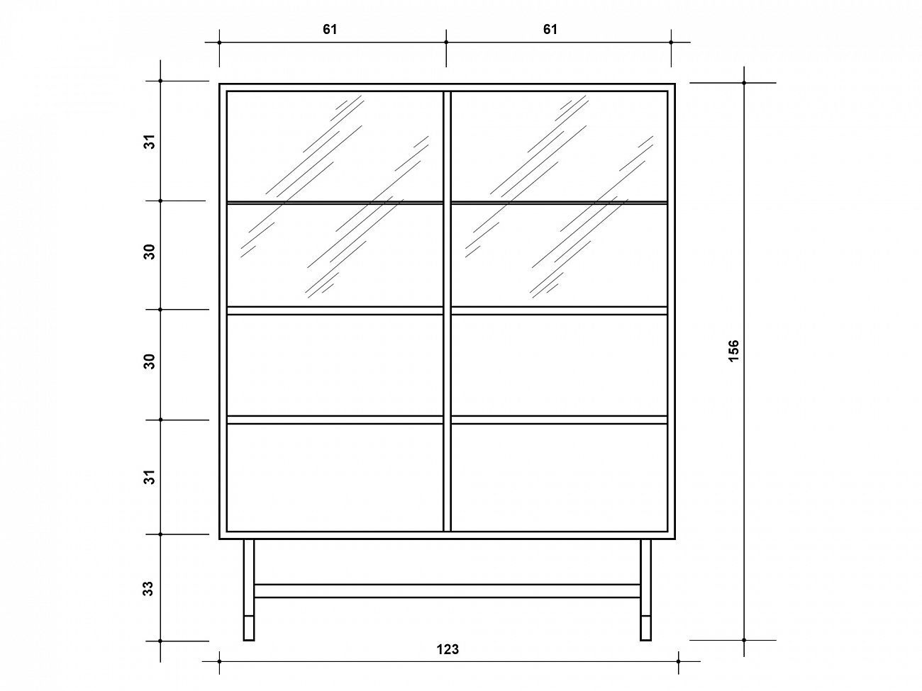Барный шкаф с 2 дверцами американский орех Impala ACWD IMPALA 00-3981940 Коричневый  - Вид №4