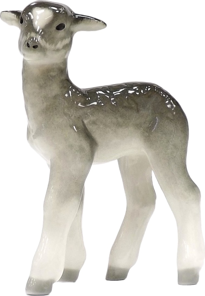 80366 Императорский фарфоровый завод Скульптура "Ягнёнок стоящий" Фарфор твердый 